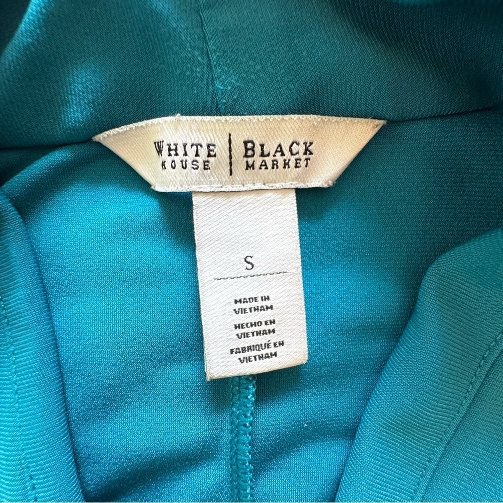 White House Black Market Teal Blue Sleeveless V-Neck Dress Mini Size Small - Picture 3 of 9
